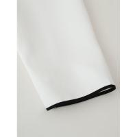 Mini vestido blanco con cordones y cuello levantado para mujer, Vestidos elegantes de manga larga para fiesta, Vestidos clásicos calados para mujer - details 8