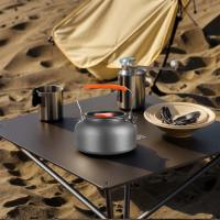 Tetera de 0,8/1,6l, cafetera de aleación de aluminio, tetera portátil multifuncional para acampar, para pesca y montañismo - details 4