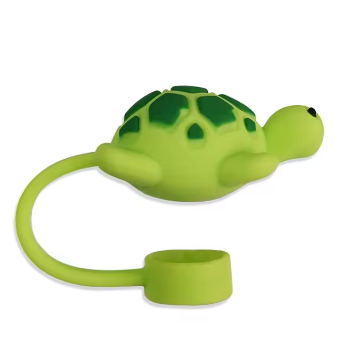 Tapón de pajita de silicona reutilizable con dibujos de animales, tapa a prueba de salpicaduras, polvo para beber, tapa a prueba de polvo, accesorio para taza - 1