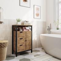 Armario de Baño de Madera Ajustable con Cajón y Estante Diseño de Doble Puerta para Sala de Estar Entrada Blanca Almacenamiento de Cocina Multiusos - details 29