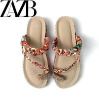 Zapatos planos de diseñador con anillo de metal, tacones altos, lujosas zapatillas de playa, moda femenina - details 5