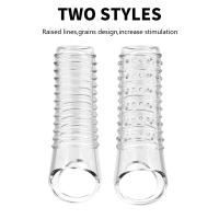 Anillos extensores reutilizables para retrasar la eyaculación, condones, funda para pene, cubierta de glande de silicona, Juguetes sexuales para agrandar para hombres - details 1