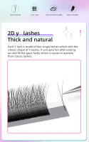 Yelix New 2D Volume Lashes Dark Brown Ultra-thin Y Lash Extension Lightweight Premade Fans Eyelash Extensions Single Tip 2D Y - details 4