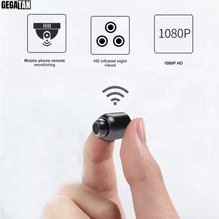 Minicámara inalámbrica Wifi 1080P, videocámara de seguridad con visión nocturna, detección de movimiento, Monitor de bebé, IP - 1