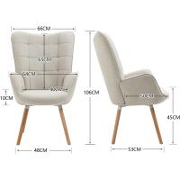 Sillones de salón Butaca nórdica Sillas Escandinavo Relax Acolchado con reposabrazos y patas de madera, tela, para dormitorio comedor, gris - details 22