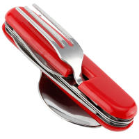 Vajilla multifuncional de acero inoxidable para exteriores, tenedor plegable, cuchara, cuchillo, Picnic, Camping, senderismo, viaje - details 6