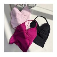 Chaleco deportivo sin costuras para mujer, camiseta sin mangas Sexy para Yoga, Top de Fitness para gimnasio, camisola con tirantes cruzados, sujetador para correr, ropa de Yoga para mujer - details 3
