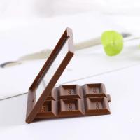 Espejo cuadrado de chocolate, bonito bloque de chocolate, diseño en forma de maquillaje, mini espejo plegable portátil, regalo, 1 ud. - details 5