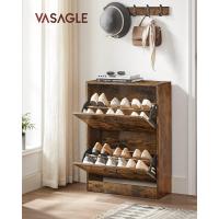 Armario de Madera de 3 Pisos Diseño con 3 Puertas Abatibles Ideal para Entrada Estrecha, Pasillo, Sala de Estar 60 x 24 x 120 cm Marrón Rústico - details 17