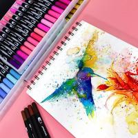 Set de Marcares de Acuarela de 12/24/36/48 Colores Pluma de Pincel Doble Punta y Pluma de Dibujo de Línea Fina Suministros de Arte Escolar - details 6