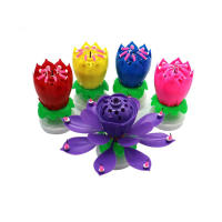 Vela de flor de loto mágica para fiesta de boda, decoración giratoria Musical creativa para pastel de cumpleaños, regalo de bricolaje para niños - details 15