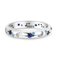 925 anillos de plata de ley para mujeres anillo de la estrella de la luna anillo de ojo malvado anillo de Zirconia cúbde color anillos de declaración apilables para mujeres tamaño 12-19.5 - details 1