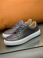 Zapatos casuales de cuero vacuno rayado a mano de alta gama para hombre - details 25