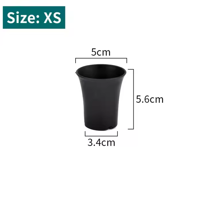 Maceta redonda negra para cultivo de plantas verdes profundas y gruesas, maceta para vivero de flores suculentas, decoración del hogar y jardín, 2/5/10 Uds. - 1