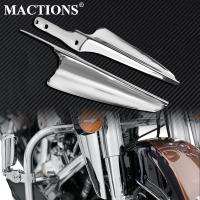 Deflector de viento delantero para motocicleta, horquilla cromada, Deflector de parabrisas embellecedor para Harley Touring Road King Street Glide CVO 1995-2021 2022 - details 0