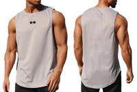 Summer Tank Top Mens Gym Fitness Training Clothing Quick Dry Silm Fit Bodybuilding Sleeveless Shirts Men Fashion Basketball Vest - details 4