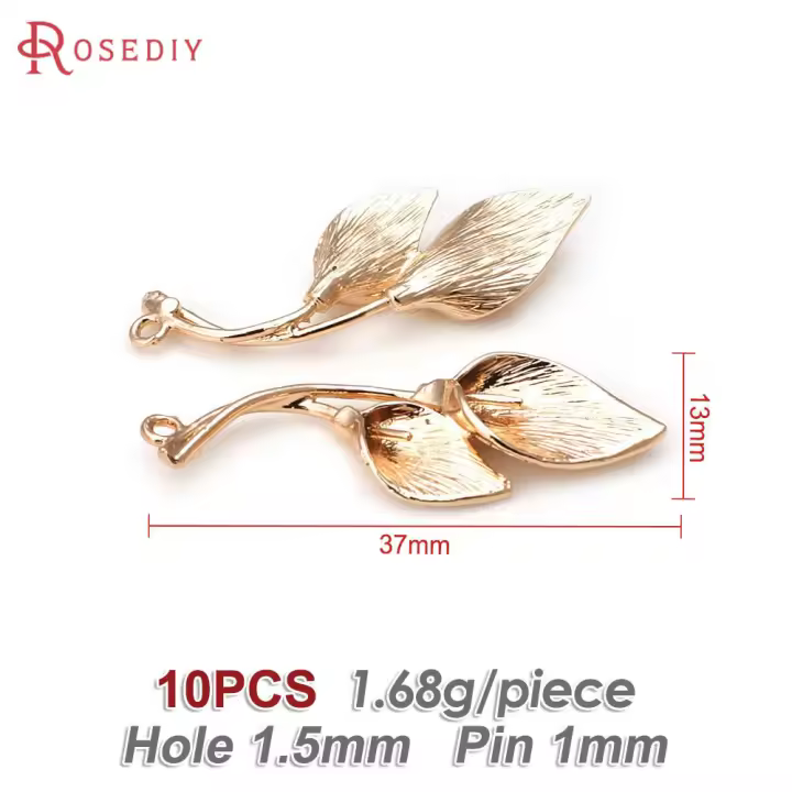 Colgantes de Encanto de Calla de Bronce Dorado 18K 10PCS de Alta Calidad Ideal para Joyería DIY - 1