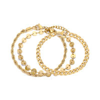 Encanto de cuentas doradas de acero inoxidable, brazaletes retorcidos, dijes, joyas femeninas - details 5