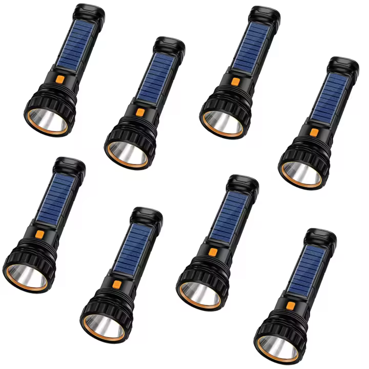 Linterna LED de 1000 Lúmenes con Luz de Estroboscópico de Emergencia RXUNS Carga Solar y Recargable - 1