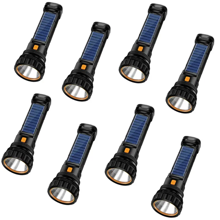 Linterna LED de 1000 Lúmenes con Luz de Estroboscópico de Emergencia RXUNS Carga Solar y Recargable - 1
