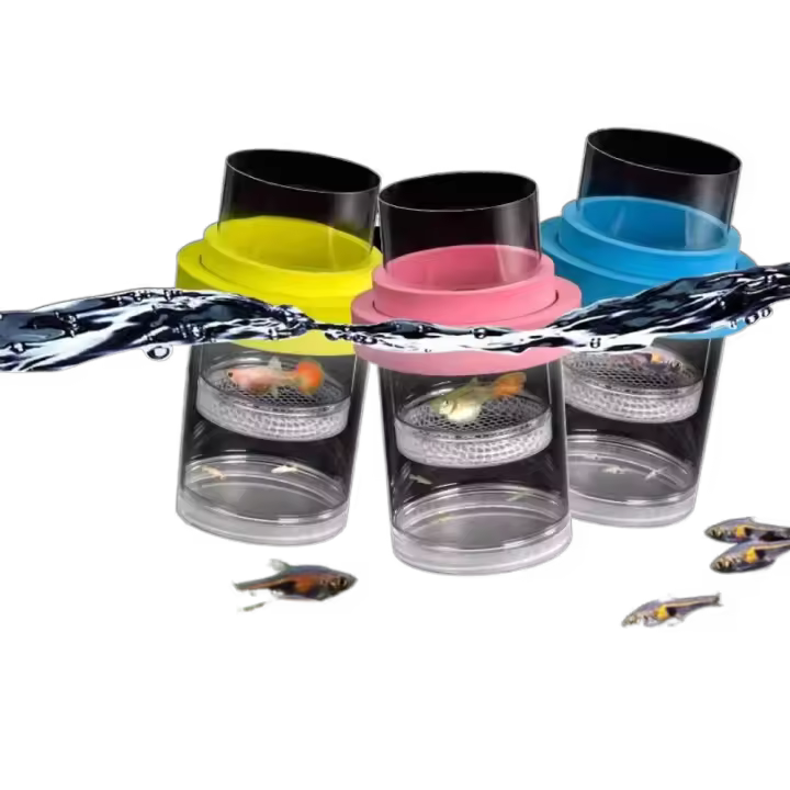 Caja para incubar flotante de plástico, caja de aislamiento para cría de peces colorida desmontable, caja de cría para cachorros, incubadora para incubar pecera - 1