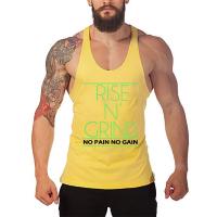 RISE N' GRIND NO PAIN NO GAIN Summer Raceback Gym Tank Tops Mens Cotton Bodybuilding Stringer Singlets Fitness Sleeveless Shirt - details 9