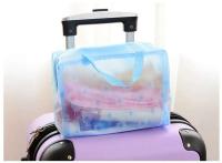 Bolsa de maquillaje transparente de PVC ral para mujer y niña, estuche impermeable con cremallera, bolsas de aseo de viaje, bolso - details 4