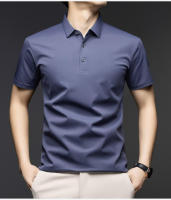 Polo de manga para hombre con cuello corto, seda helada, transpirable, agradable para la piel, moderno - details 3