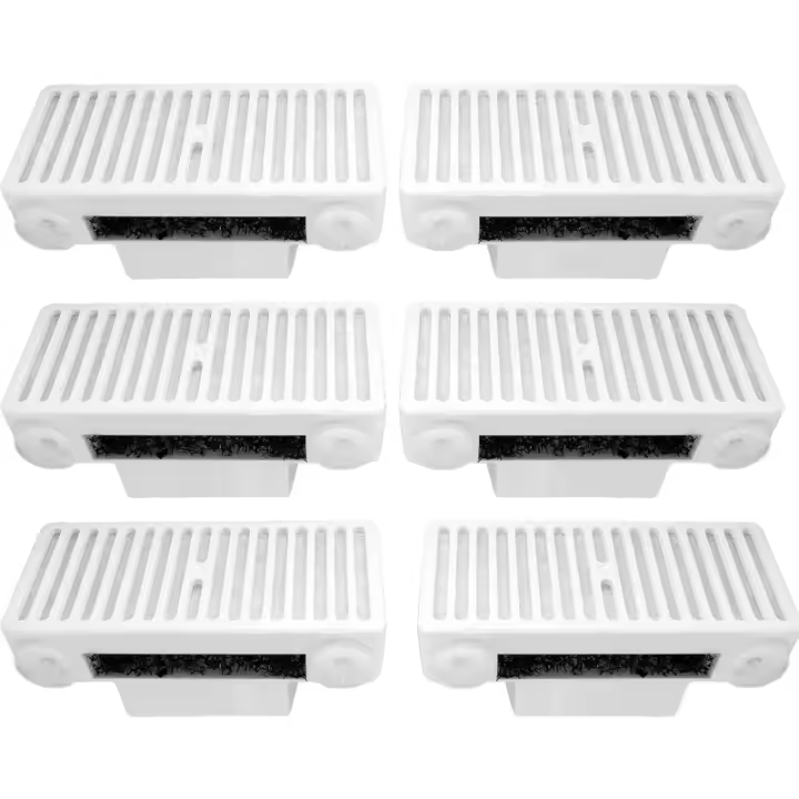 Paquete de 6 filtros en forma de T, filtro de agua de repuesto para mascotas, recambio Compatible con Pioneer Mini Vortex y Swan Pet Fountain - 1
