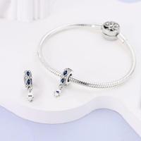 Pulsera de plata de ley 925 para mujer, amuleto de ojo místico, colgante con cuentas, Serie B, Ojo de zafiro, regalo nuevo, 2024 - details 1