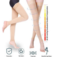 1Pair Thigh High Footless Compression Stockings Medical 20-30 MmHg Gradient Compression Leg Support for Varicose Veins Swelling - details 9