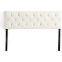 Cabecero tapizado – Cabecero de cama doble – Altura ajustable de 85 a 115 cm, capitoné de diamantes, perla/blanco - details 3