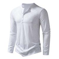 Camiseta 2025, polo Henry de algodón de bambú, camiseta de manga larga a la moda para hombre - details 8