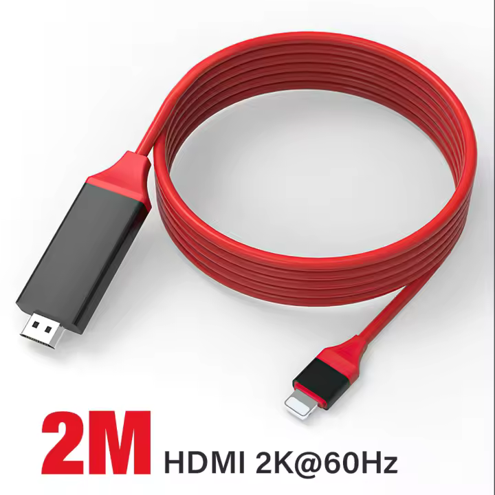 Nephy Cable de Video HDMI Compatible con iPhone y iPad Adaptador de Proyector TV DIGITAL AV 2m - 1