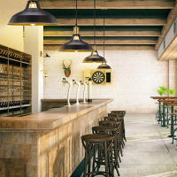 Imdgr Lámpara Colgante Industrial de Granja Vintage Iluminación Interior de Metal Negro y Blanco para Cocina Island - details 3