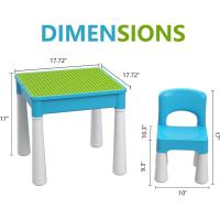 Burgkidz Juego de Construcción de 5 en 1 para Niños Bloques de Construcción de Gran Tamaño de 128 Piezas Azul - details 5