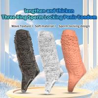 Funda extensora de silicona Leten, cubierta retardante de la eyaculación, condones con puntos, anillo de púas, juguete sexual erótico para la erección para hombres - details 2