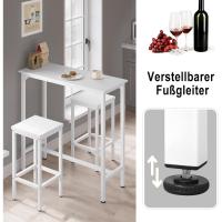 Taburete de Bar Muebles Cocina Silla de Comedor para Salon Cocina Mesa 100x40x100 cm Estructura de Metal, Juego de 2X Taburetes Bar, Blanco, 0037BAZ+1058BY-2 - details 7