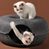 Cama Suave para Mascotas Premium de Algodón Cueva Semi-Abierta para Gatos Interiores No deforma - details 6