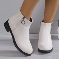 Botines de moda de otoño para mujer, zapatos informales de tacón bajo para exteriores, botas martin cortas para mujer - details 7