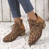 Botas de tacón alto para mujer, botas cortas estampadas informales, zapatos para mujer - details 3