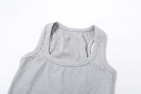 BUNO-chándales informales para Mujer, conjunto de 2 piezas, chalecos cortos elásticos con cuello en U y pantalones cortos acanalados, ropa deportiva concisa para gimnasio - details 53