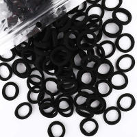 Gomas de Cabelo Elásticas Simples 100pcs Negras Accesorios para Peinados de Cola - details 3