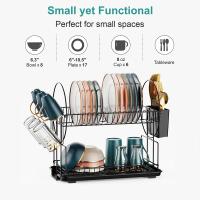 Estante de Secado de Platos de Dos Pisos Tamaño Pequeño para Cocina de Counter - details 3