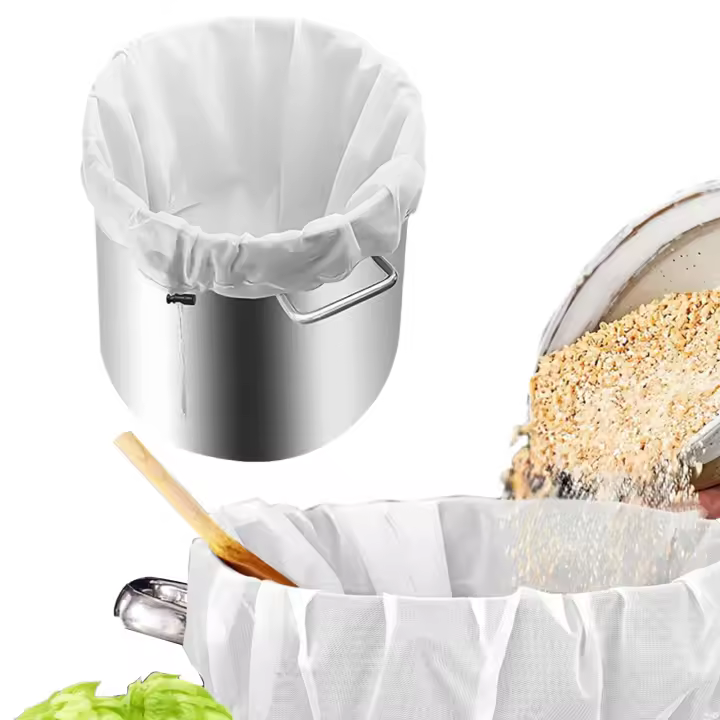 Bolsa coladora de lúpulo para elaboración de cerveza, bolsa coladora duradera de poliéster, sin impurezas, para fruta, vino, cerveza - 1