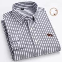 hombre manga larga ropa hombre S~7XL 100% algodón puro Camisa giratoria Oxford de manga larga para hombre Ocio de negocios Bolsillo bordado Slim Fit Estilo de botón Suave Med - details 25
