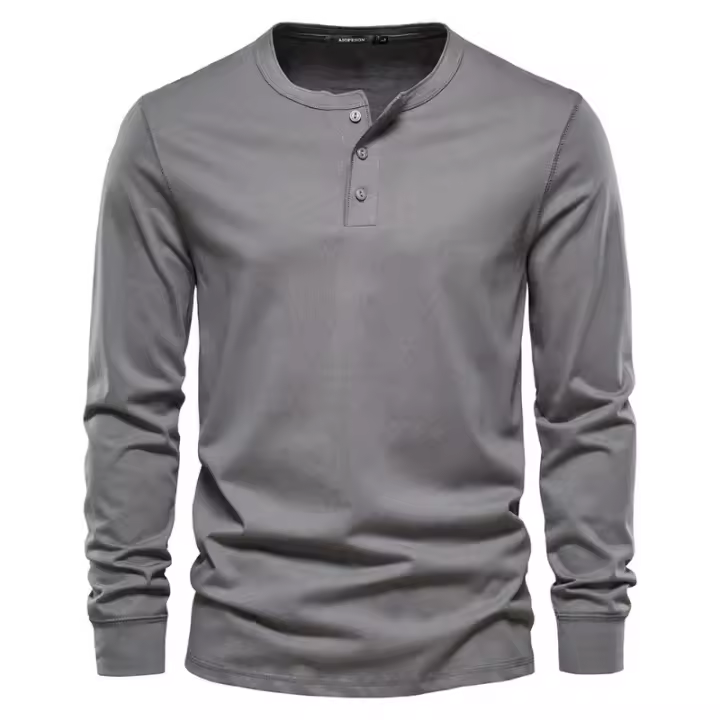 Camiseta de manga larga con cuello redondo para hombre, camisa deportiva ajustada, Top informal, Otoño, nuevo - 1