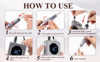 Taladro Eléctrico para Uñas Portátil Recargable, 35000RPM Ideal para Uñas Acrílicas, Manicura Pedicura Pulido - details 3