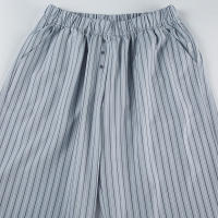 BUNO-Pantalones de encaje a rayas para mujer, Pantalones rectos de pierna ancha con cintura elástica y cordón, ropa de calle holgada para primavera y verano, pantalones de chándal informales - details 56