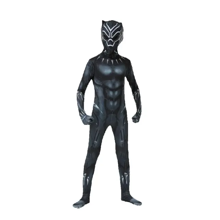 Halloween adultos niños Pantera Negra Cosplay disfraz fiesta mono - 1